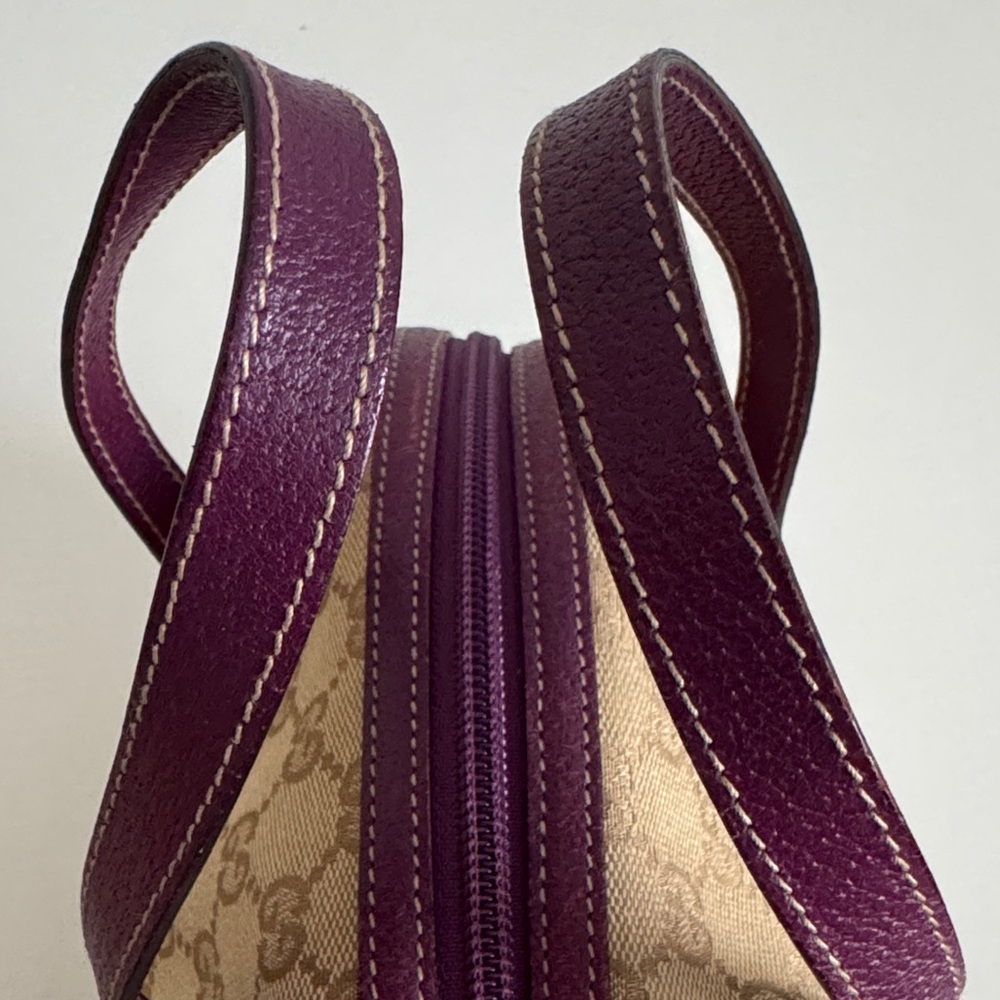 Gucci Beige and Brown handbag with Purple Accents - Picture 5 of 15